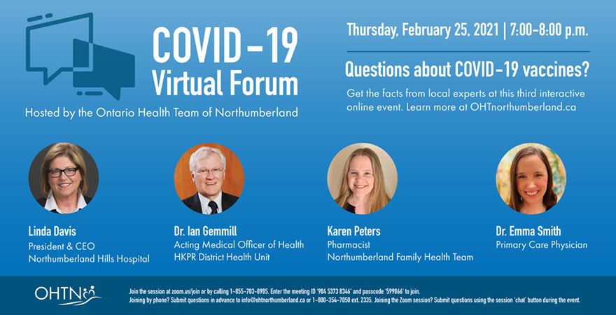 OHTN Covid-19 Virtual Forum February 25th, 2021 at 7pm